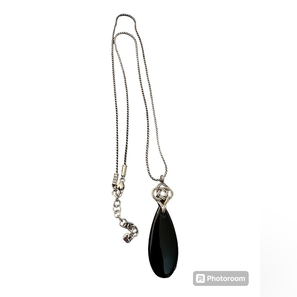Brighton Interlok Onyx Pendant and Necklace